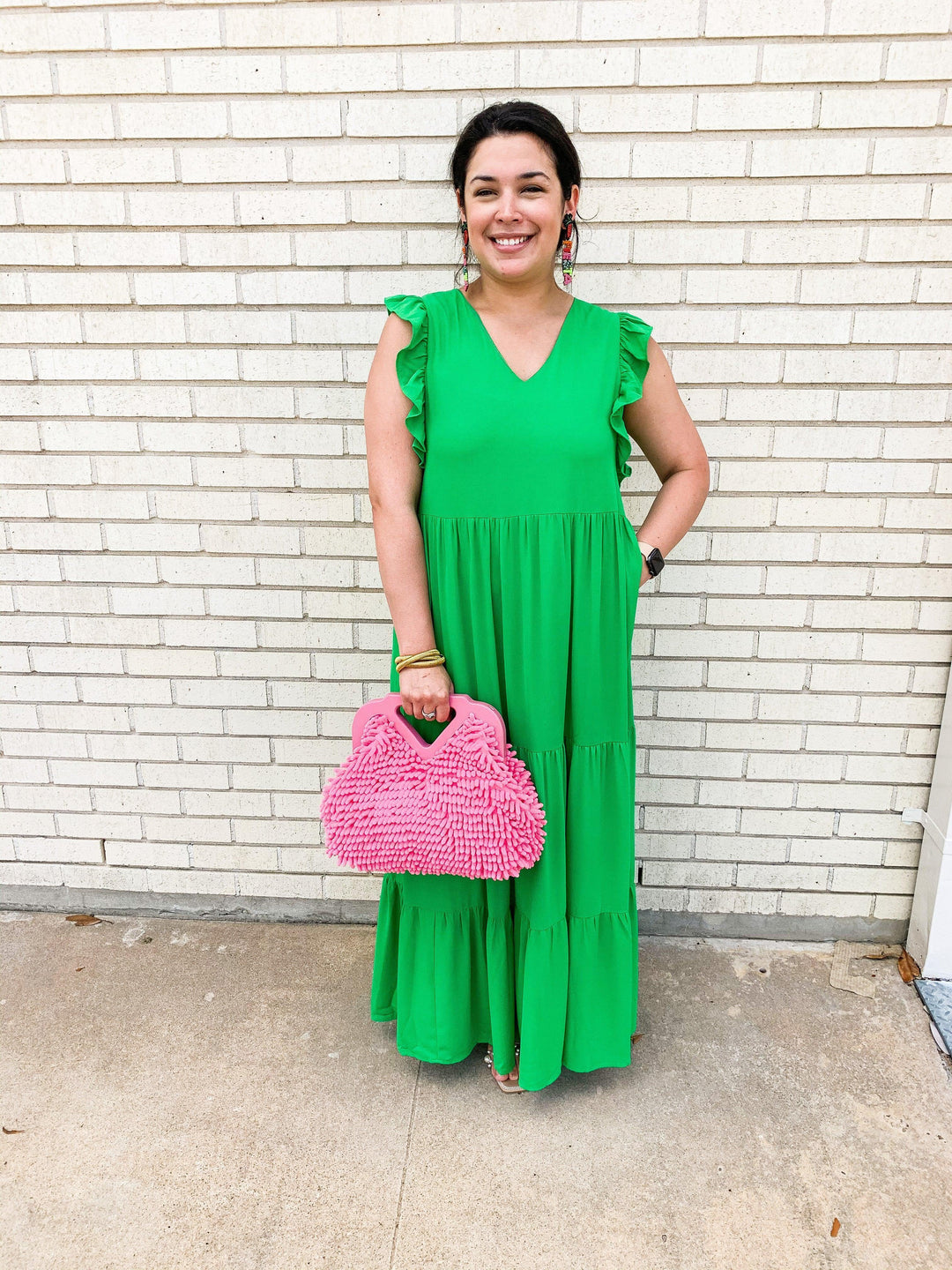 Ruffle Sleeved Maxi Dress - Très Chic