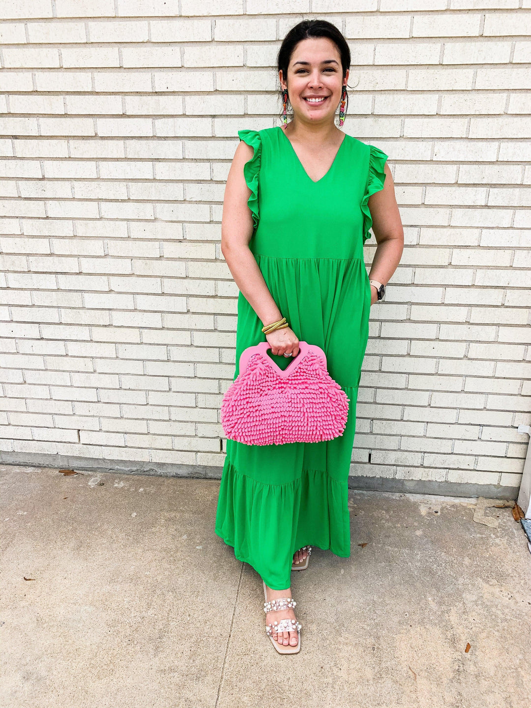 Ruffle Sleeved Maxi Dress - Très Chic