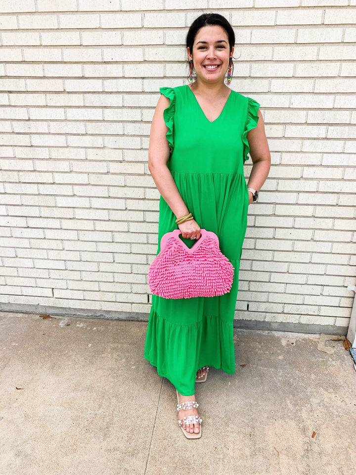 Ruffle Sleeved Maxi Dress - Très Chic