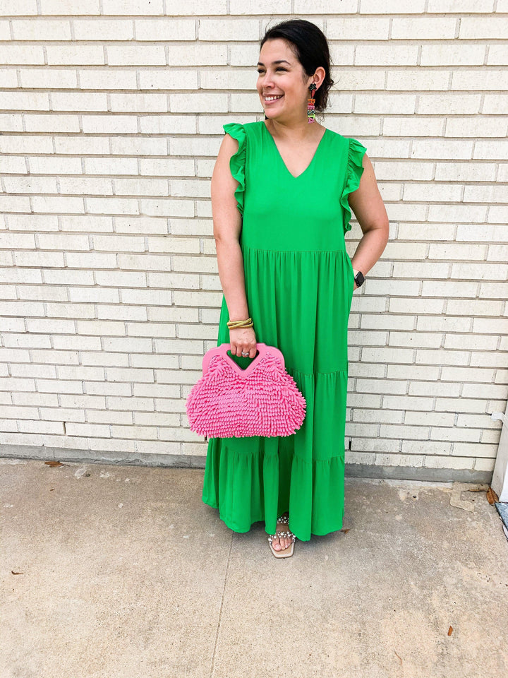 Ruffle Sleeved Maxi Dress - Très Chic