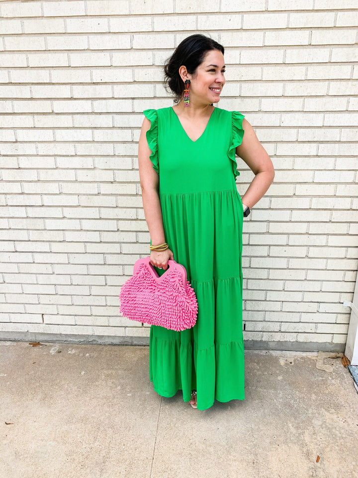 Ruffle Sleeved Maxi Dress - Très Chic