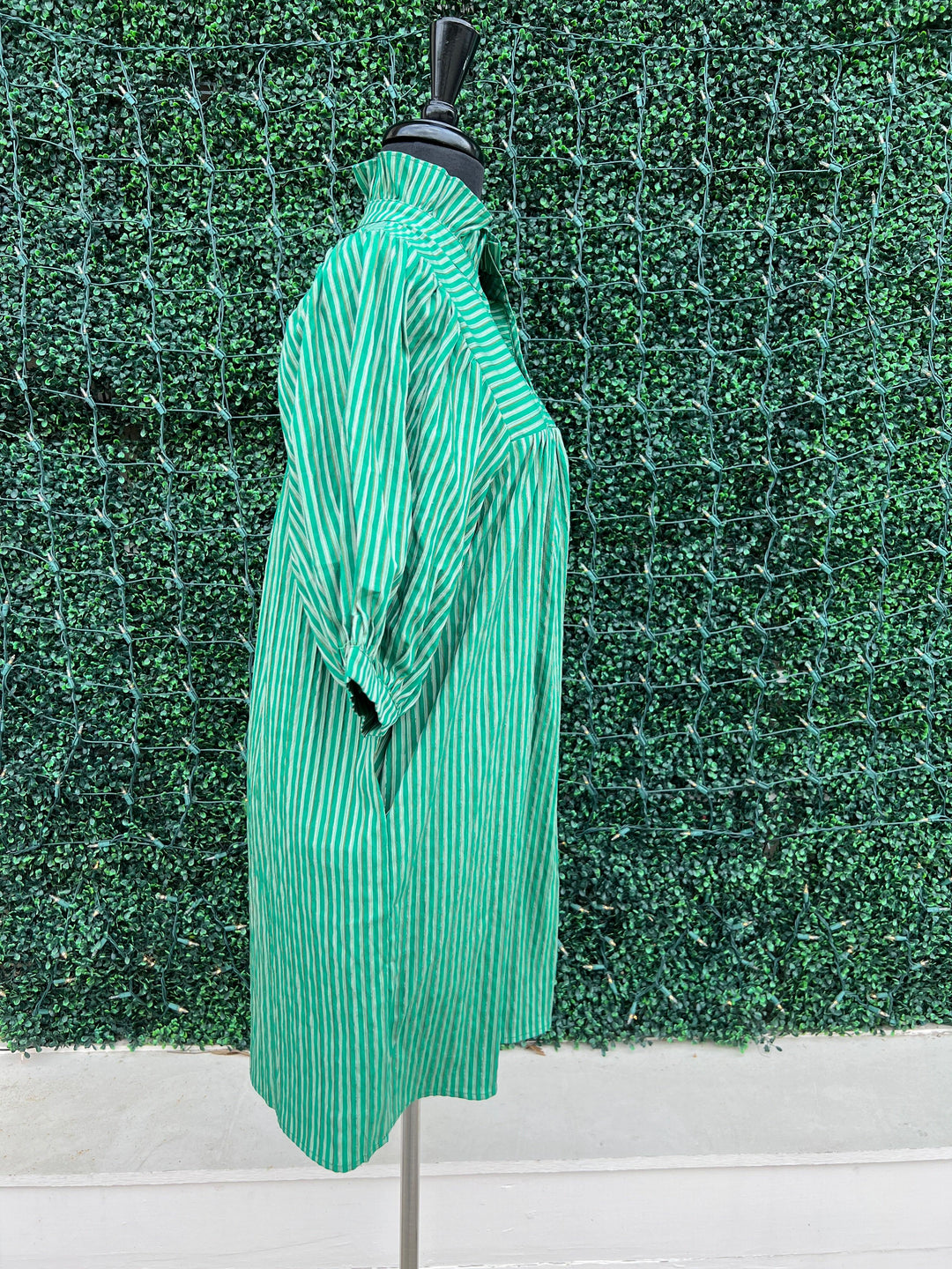 Stripe Puff Sleeve Dress
