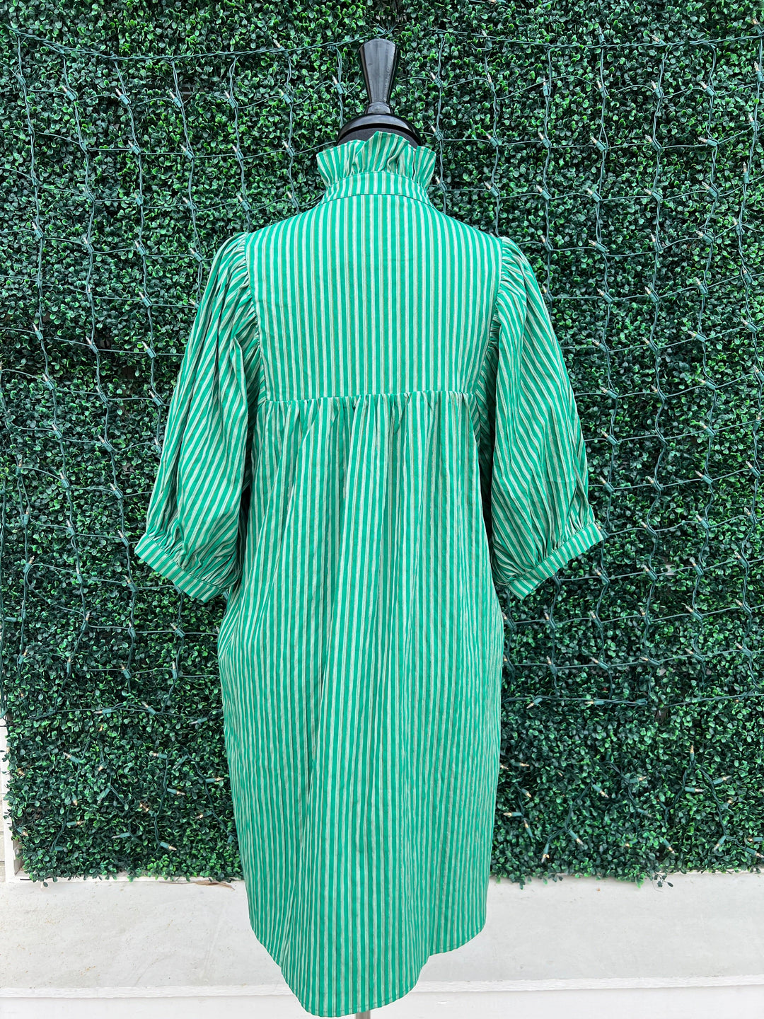 Stripe Puff Sleeve Dress