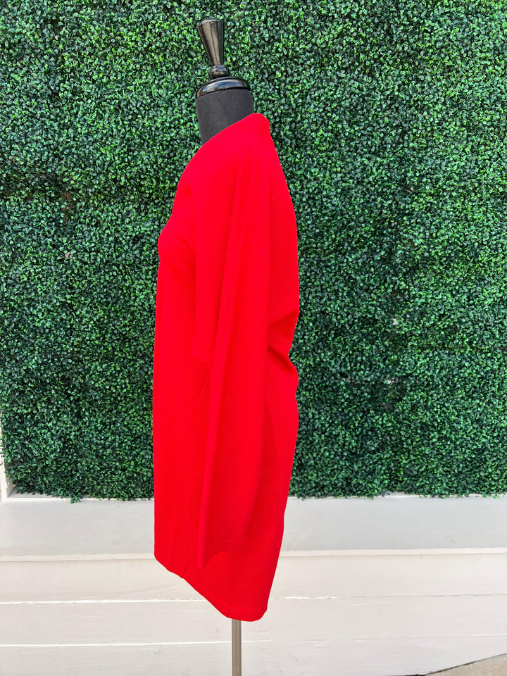 Textured Red Dress