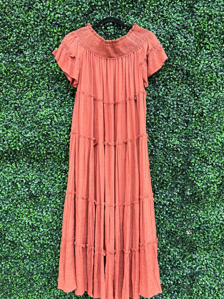 Rust Tiered Maxi - Très Chic
