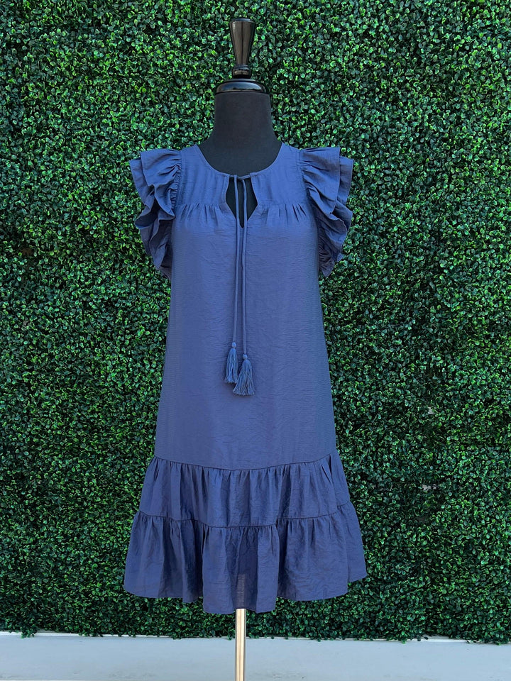 Astros blue navy lightweight dress jade and joy joy boutique 