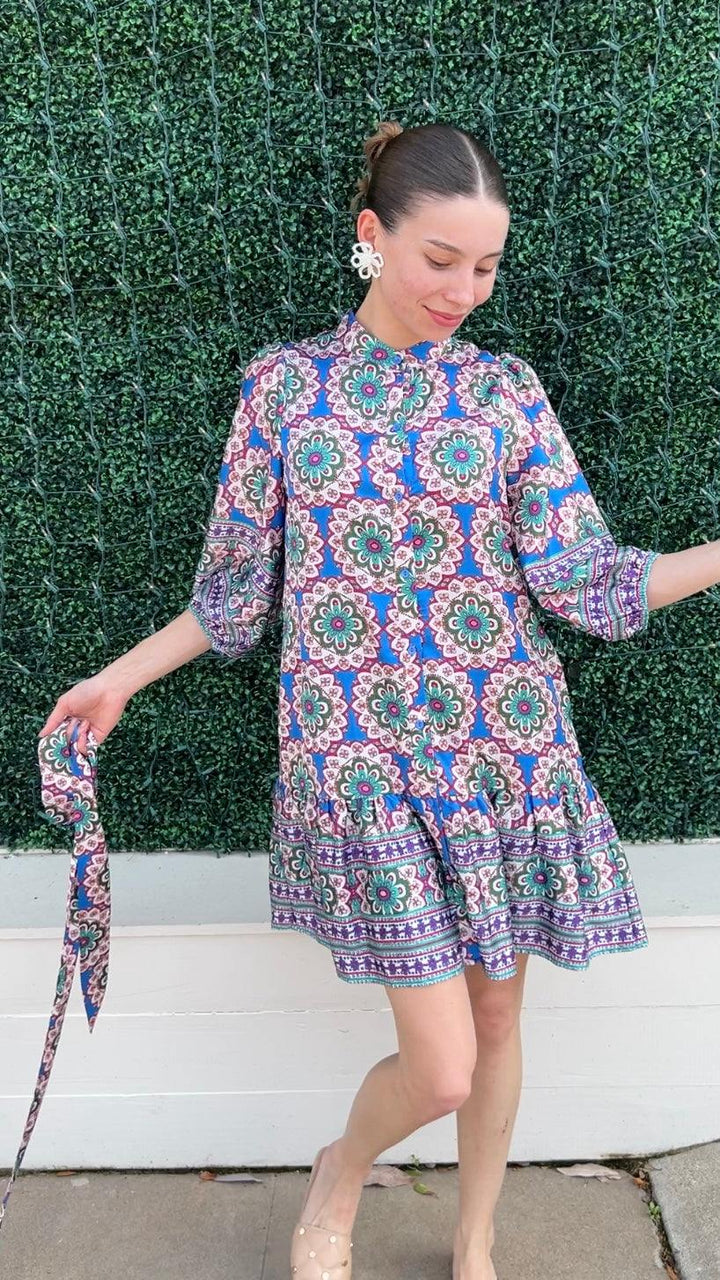rich purple and green printed floral dress Jade brand best women&