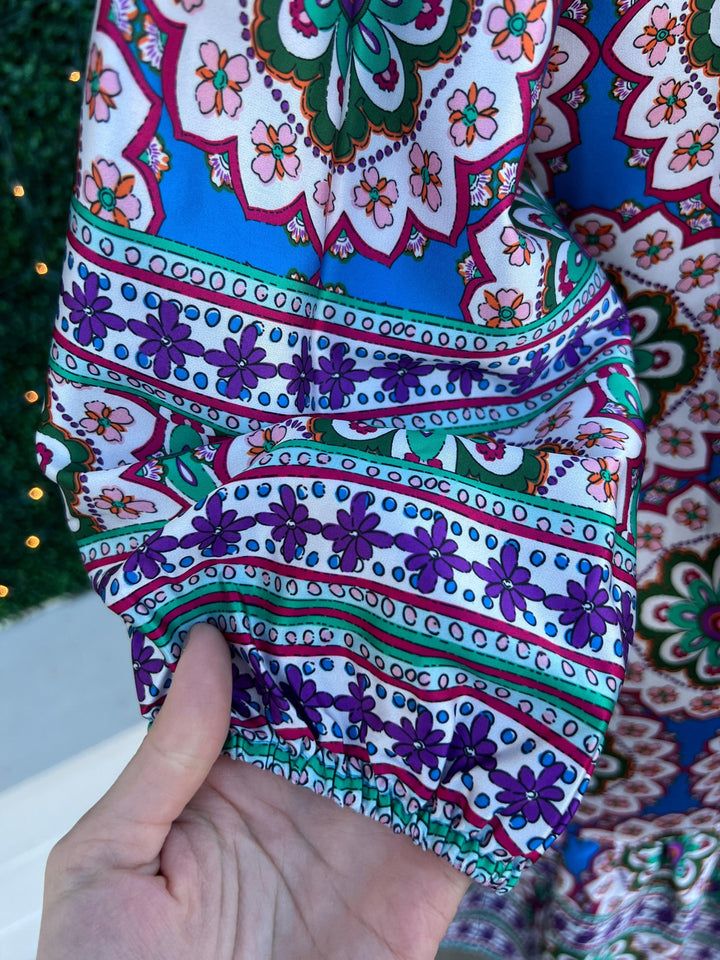 rich purple and green printed floral dress Jade brand best women&