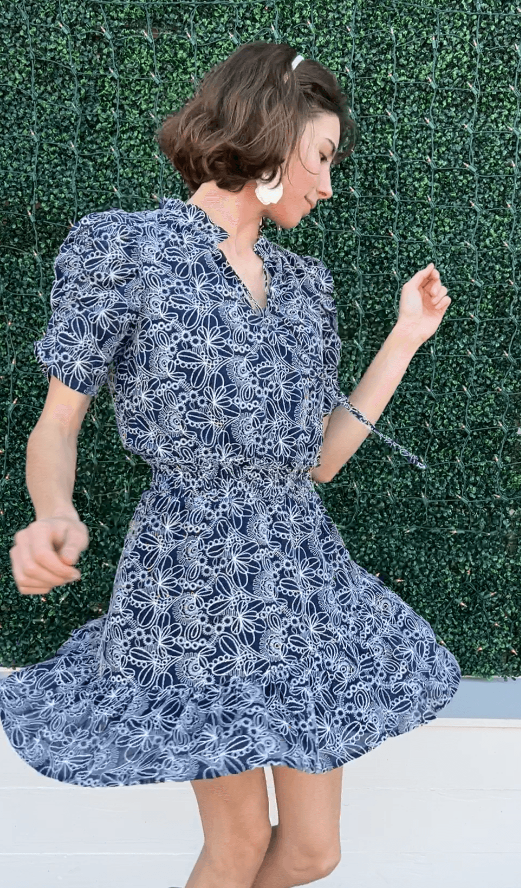 tres chic womens best online boutique joy joy brand embroidered navy and white dress