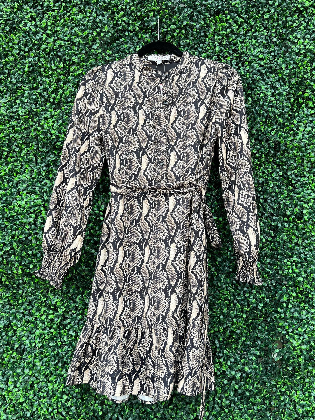 Snake Print Button Down Dress - Très Chic