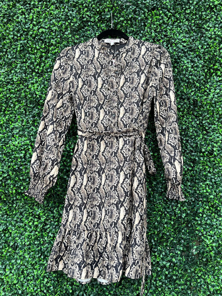 Snake Print Button Down Dress - Très Chic