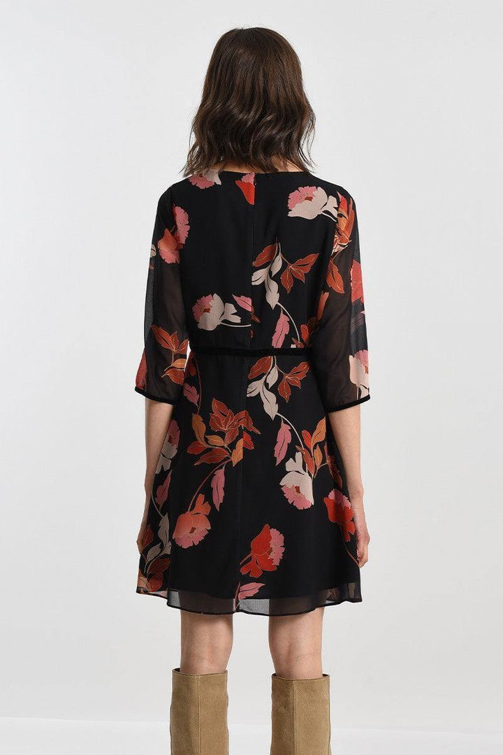 Fall colored floral print dress shop