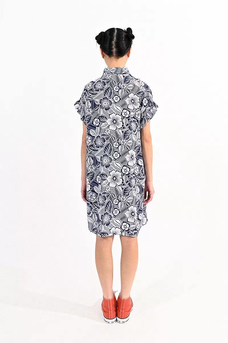 blue and white shirt dress spring summer molly bracken brand trendy online boutique
