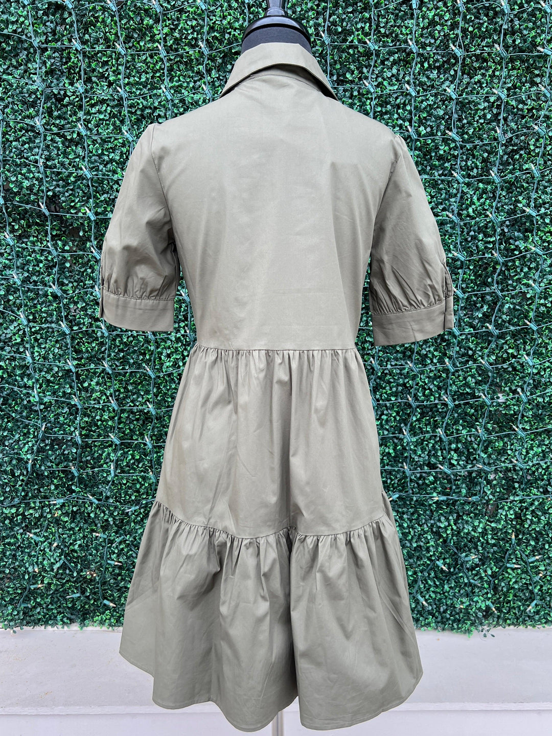 100% cotton dresses womens boutique online Molly Bracken brand olive green