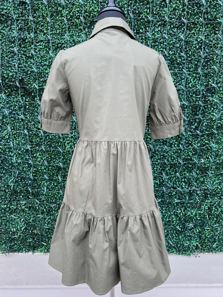 100% cotton dresses womens boutique online Molly Bracken brand olive green