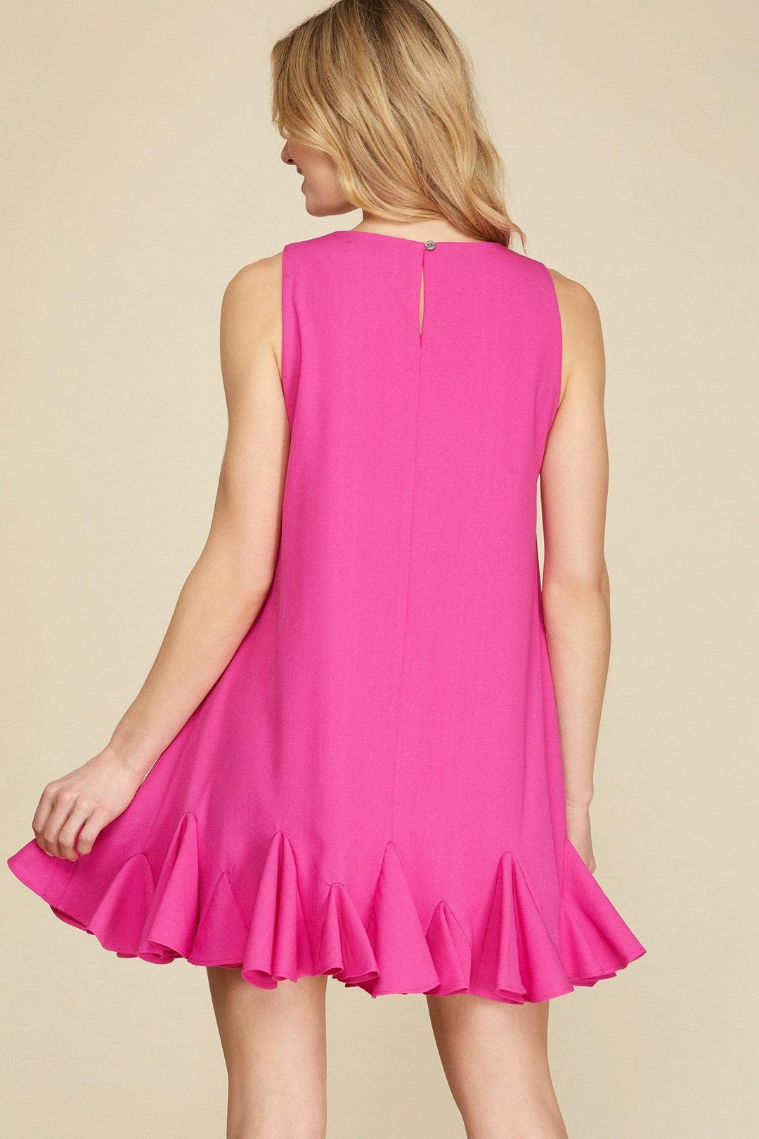 black aline dress for women over 50 playful ruffle hem