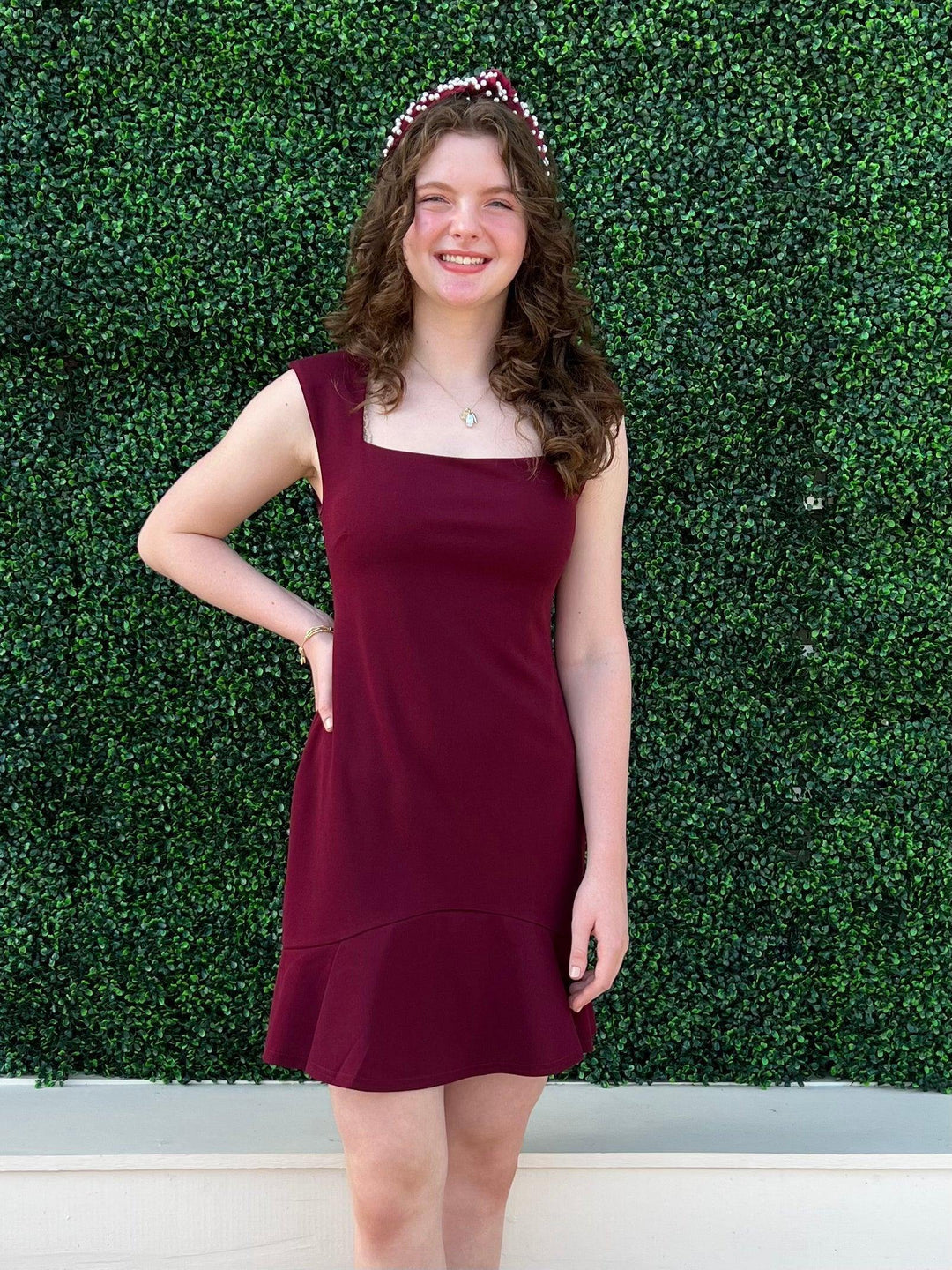 maroon dainty dresses-tres chic