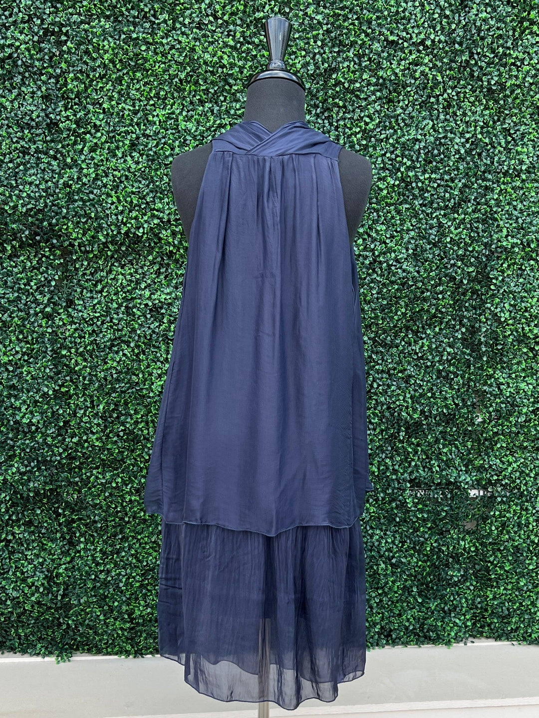 tempo paris silky dress navy blue spring summer online boutique