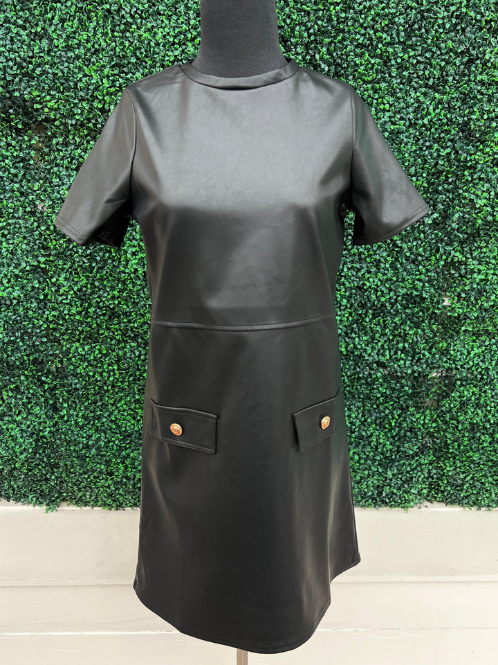 Faux Leather Jackie Dress