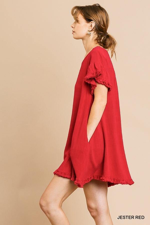 Ruffle Fringe Dress - Tres Chic Houston