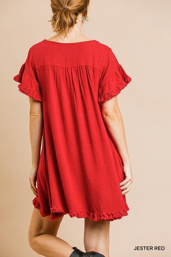 Ruffle Fringe Dress - Tres Chic Houston