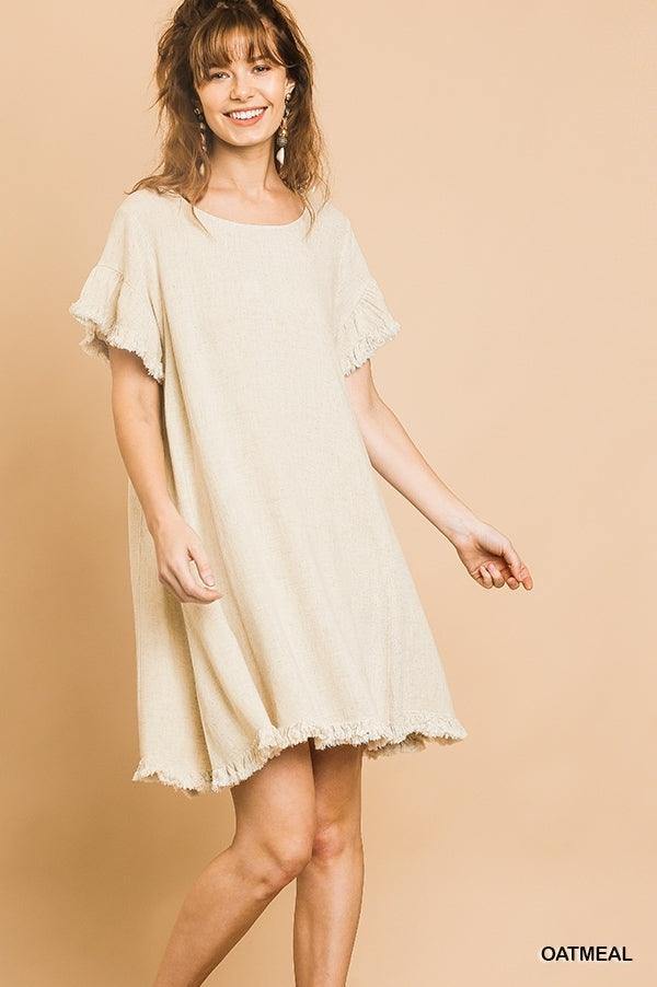 off white cream linen dress near me online houston tres chic