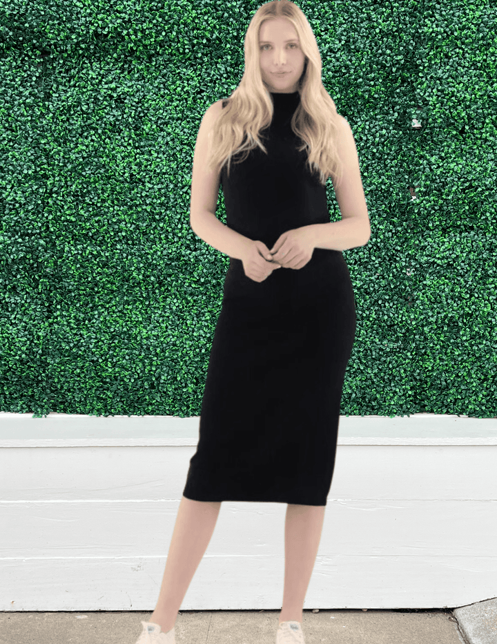 midi dress black sweater mock neck dresses boutique online
