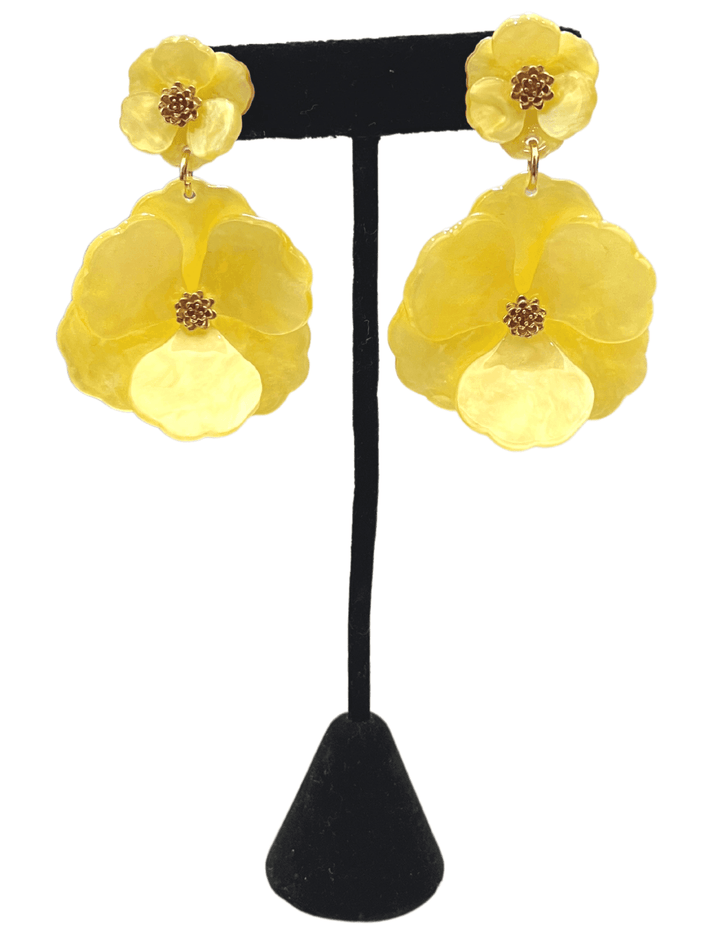 double flower earring post spring summer boutique