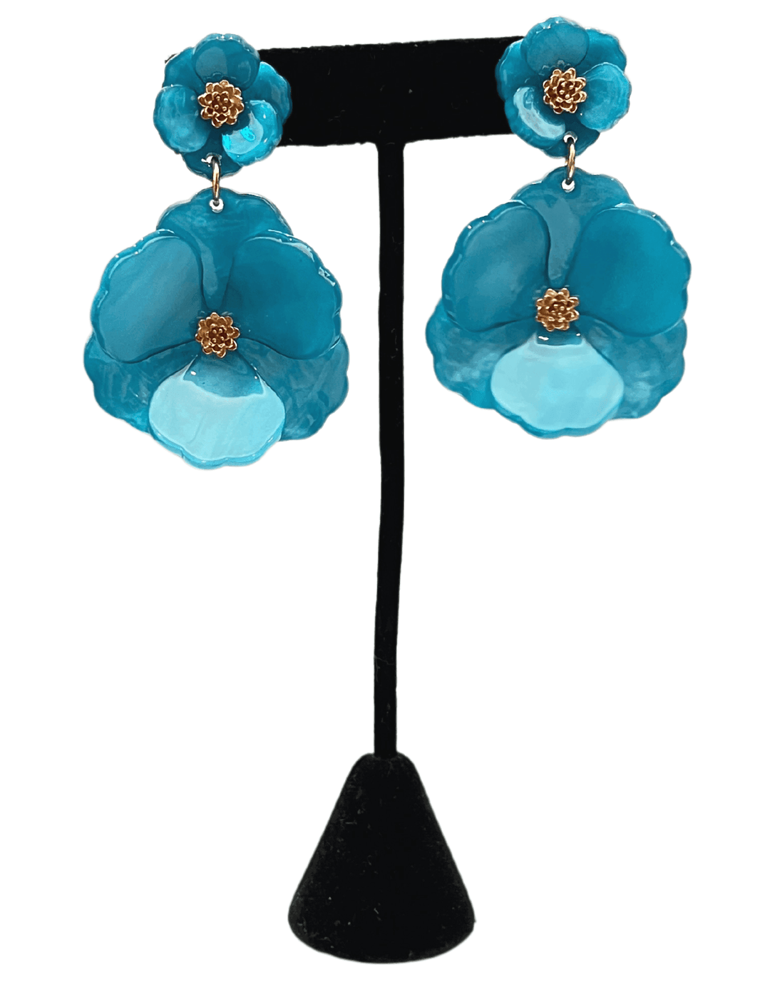double flower earring post spring summer boutique