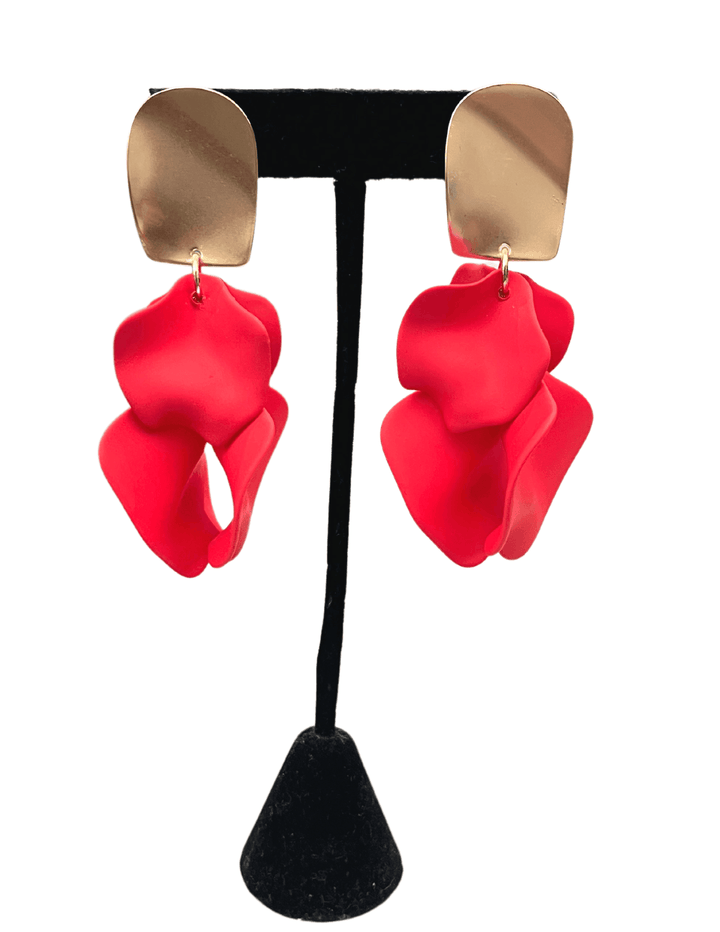unique fun pop of color earring boutique red