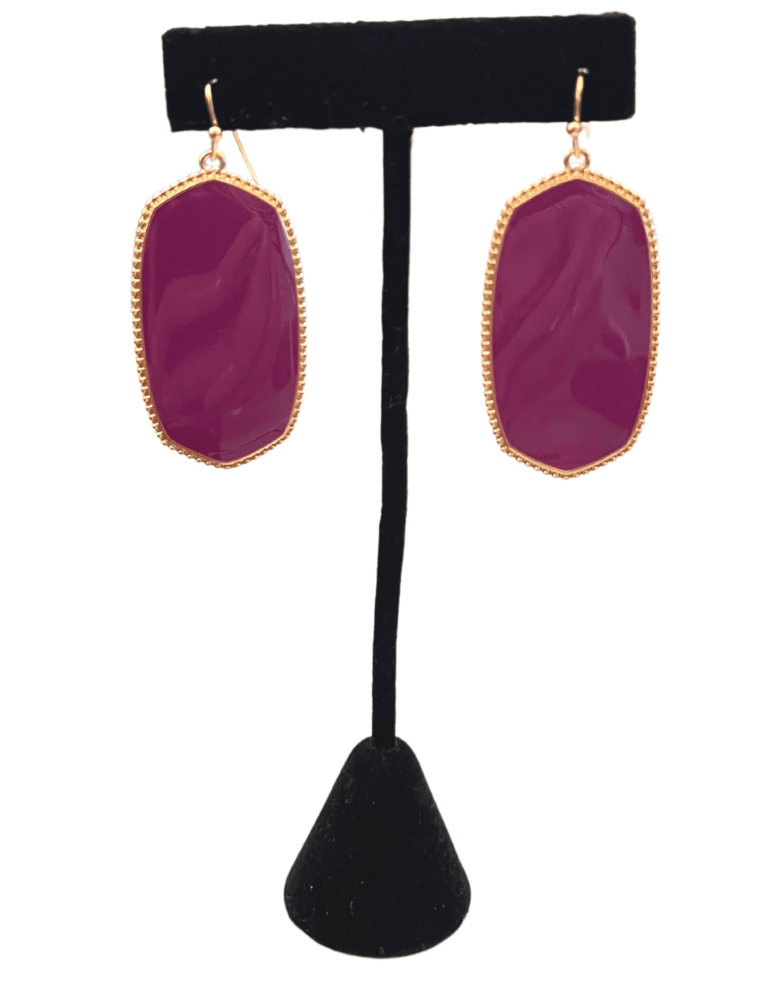 purple color block earrings boutique near me