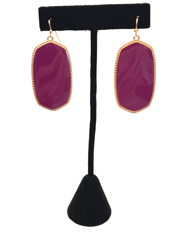 purple color block earrings boutique near me