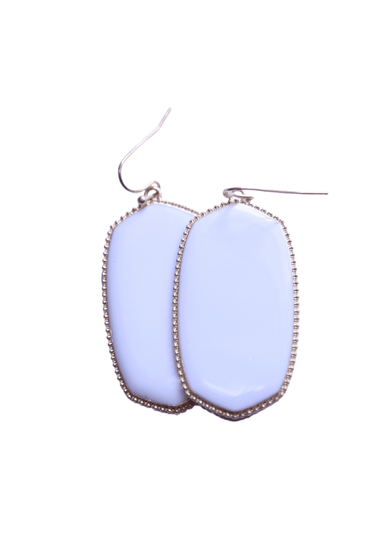 White Kendra Scott type earrings