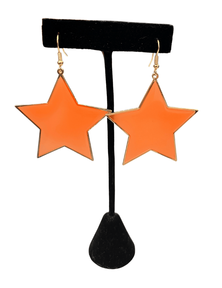 houston astros light weight orange star large earrings
