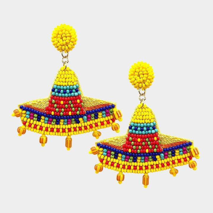 Beaded Sombrero Earrings - Très Chic