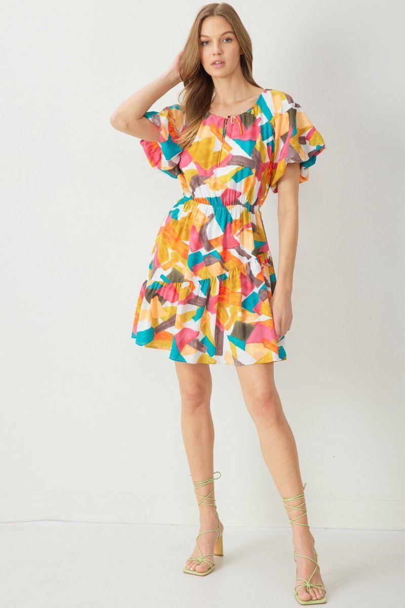 colorful pattern spring summer dresses boutique