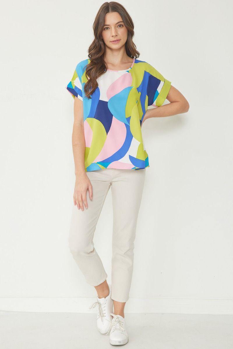 tres chic clothing roll cuff entro top