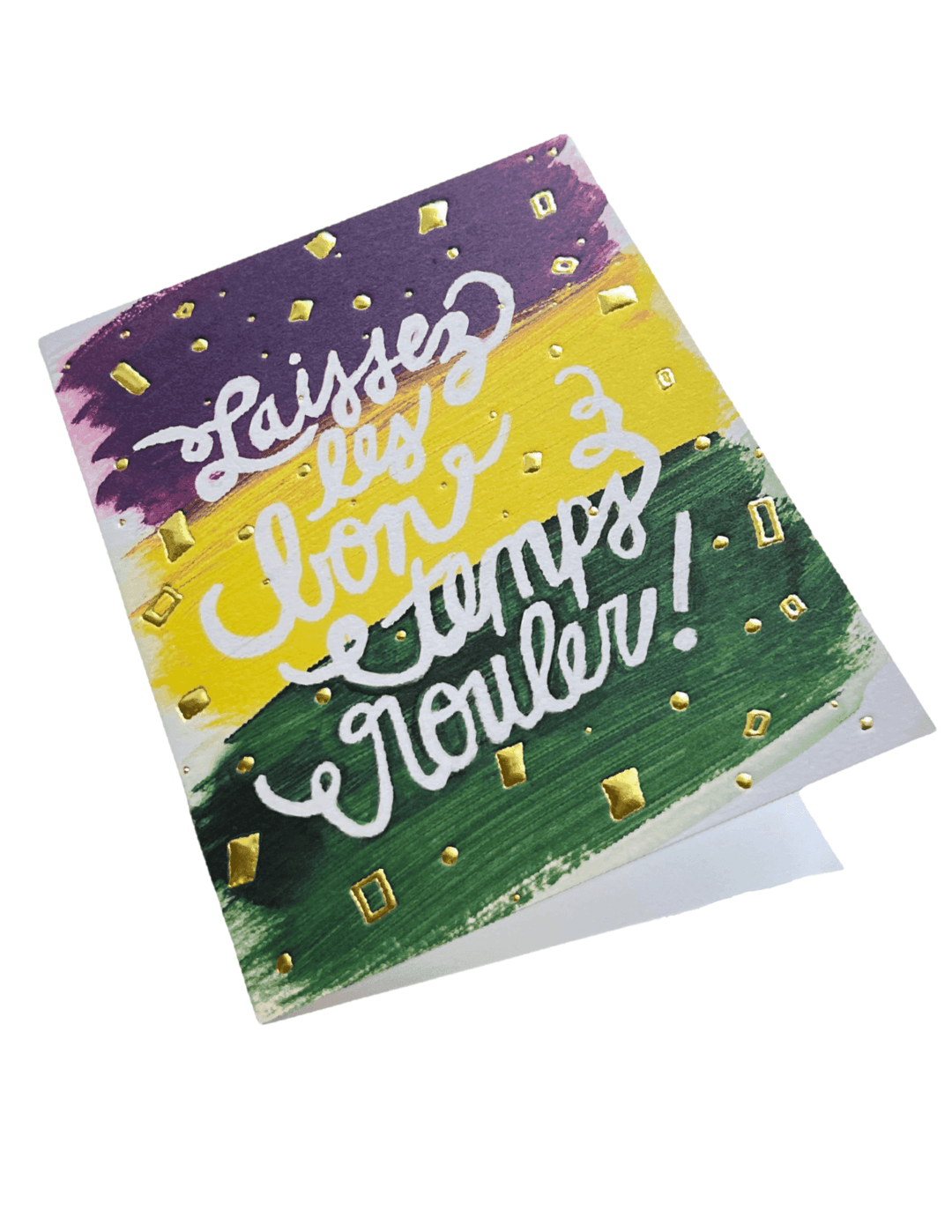 Mardi Gras Greeting Card purple yellow green