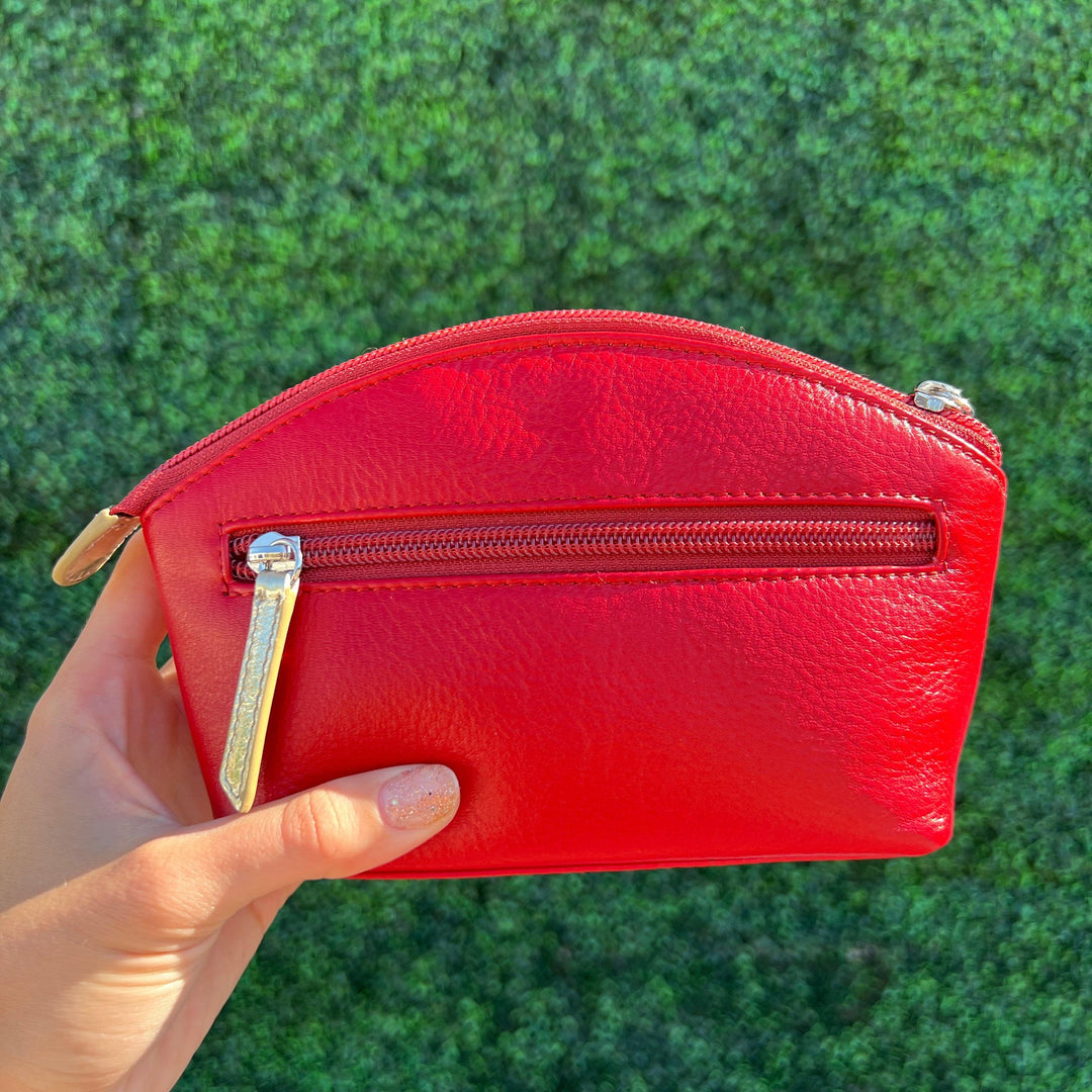 women's cosmetic case with lips leather gift boutique houston texas