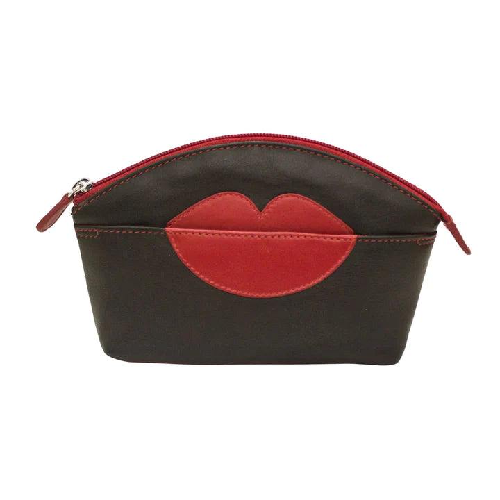 women's cosmetic case with lips leather gift boutique houston