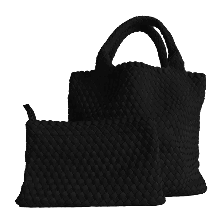 Woven Neoprene Tote- 2 Handle inexpensive bloack