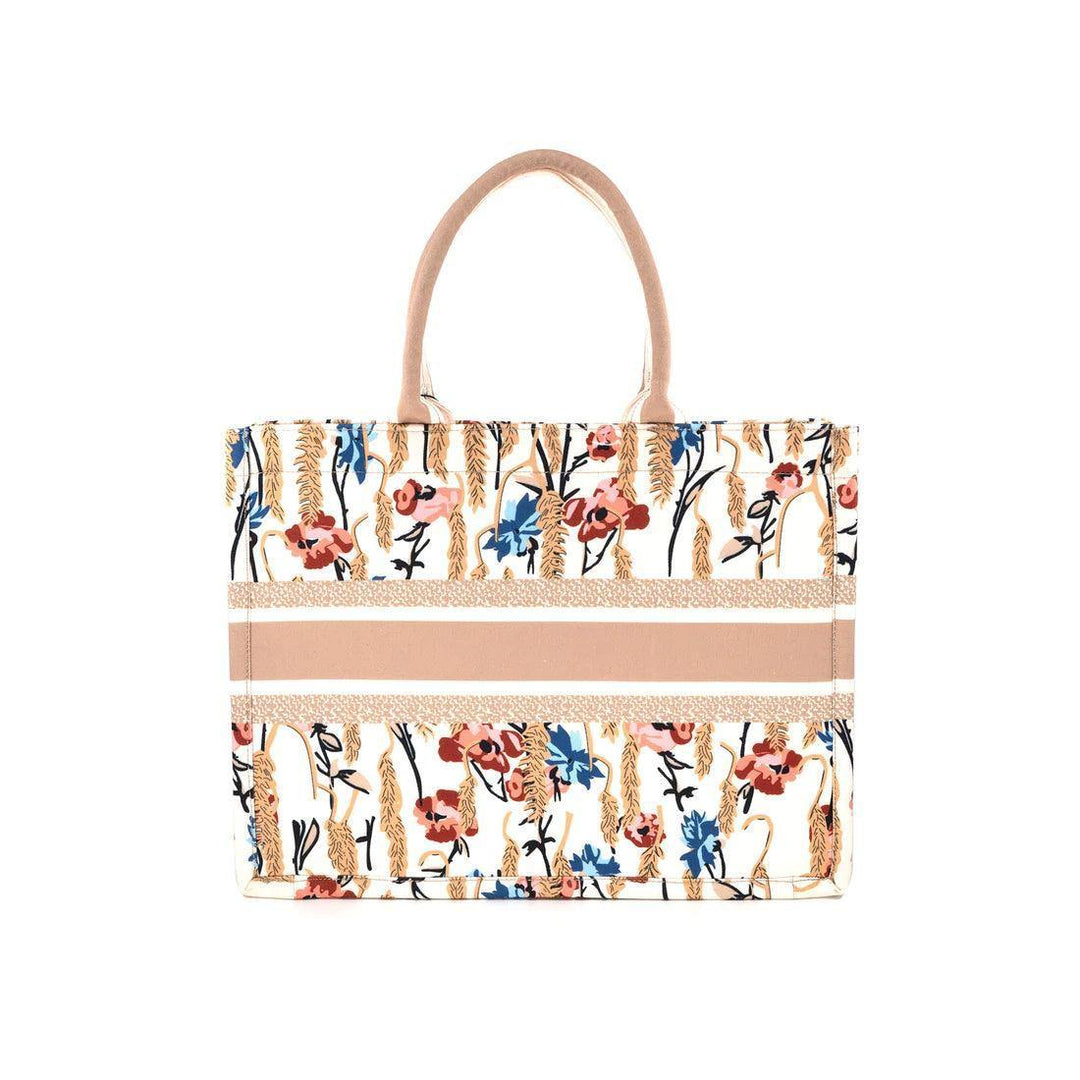 Floral Canvas Tote Bag - Très Chic