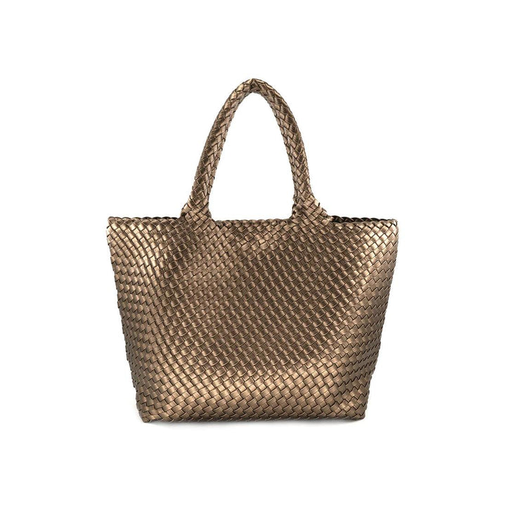 vegan buttery leather metallic bronze color tres chic houston
