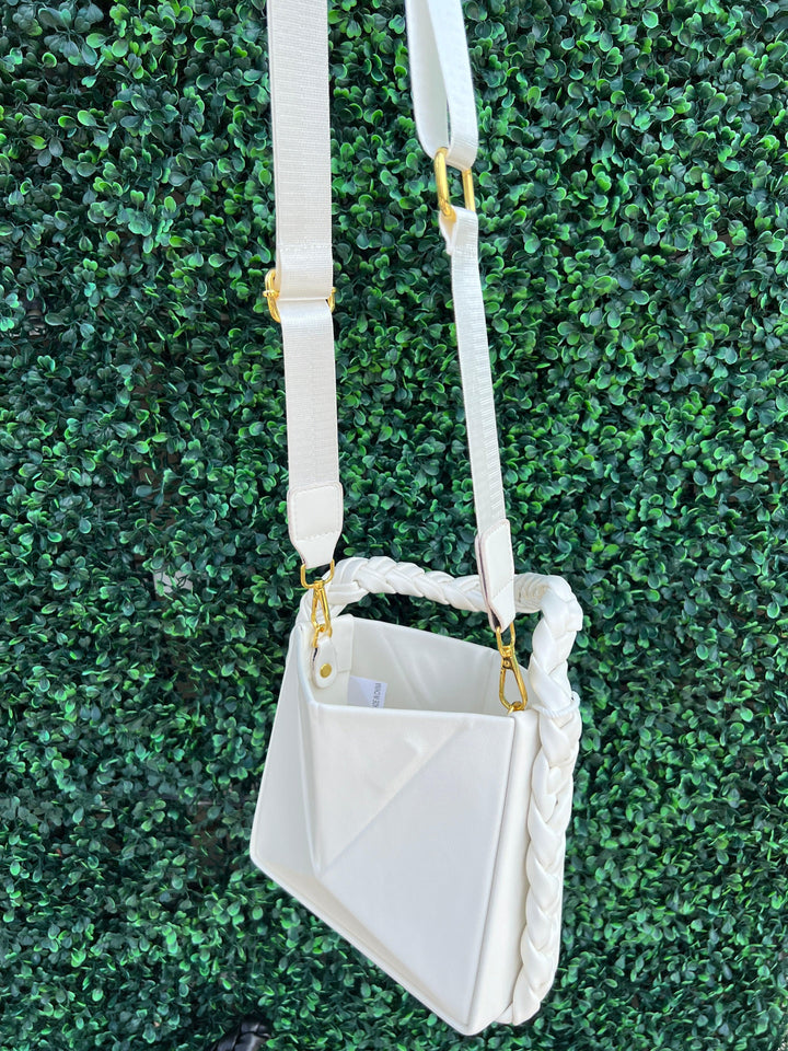 Hexagon shape 1 braid strap+guitar strap bag with magnetic closure unique handbags boutique