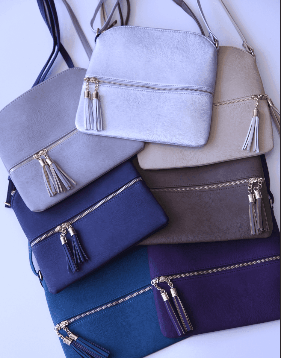 Cross body vegan leather strap bag