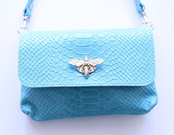 rodeo blue bee animal print purse 