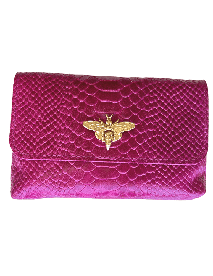 top handle bee bag Italian leather gold clasp boutique 