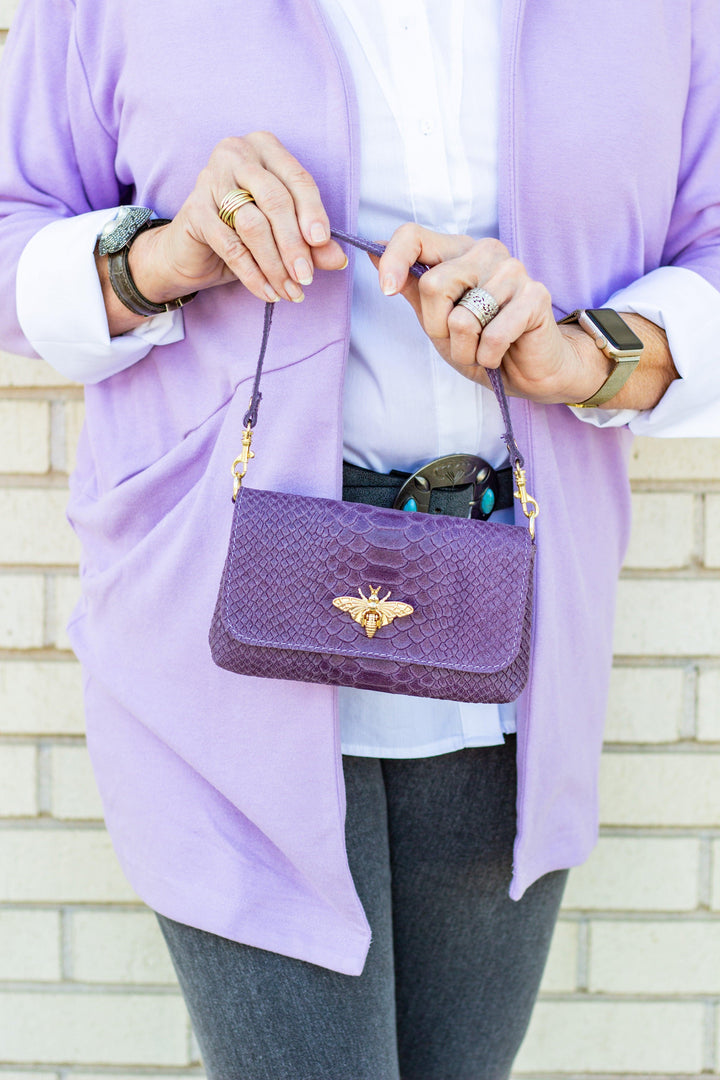 Italian Leather Reptile Bag - Très Chic