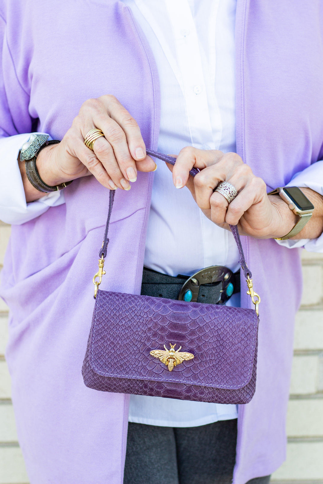 Italian Leather Reptile Bag - Très Chic