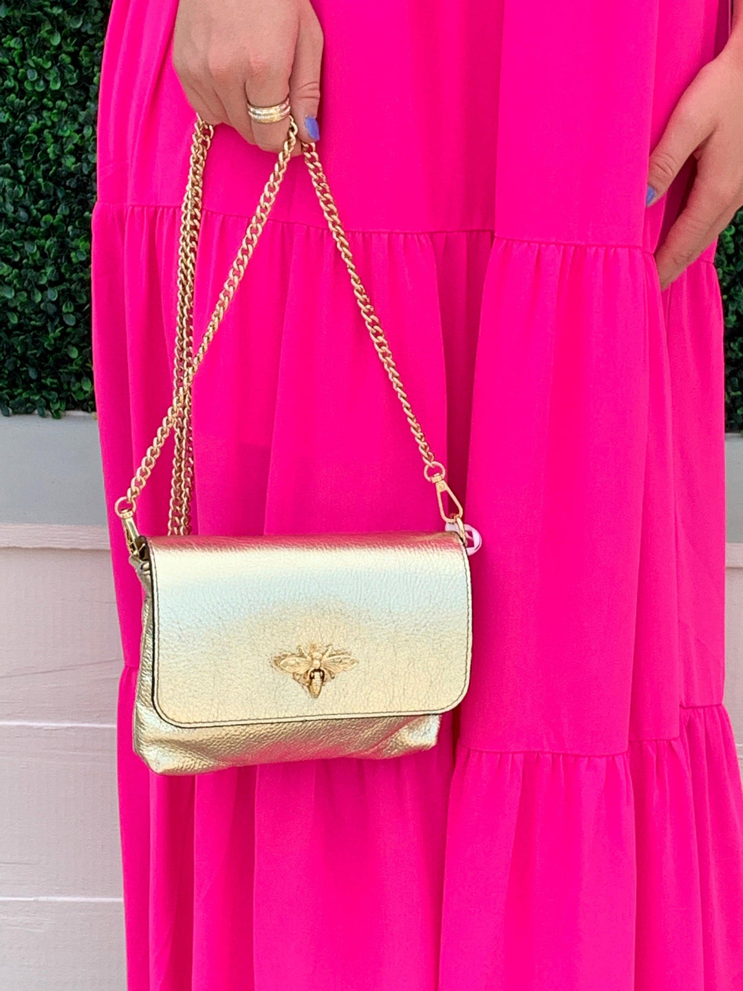 Italian Leather Bee Bag - Très Chic